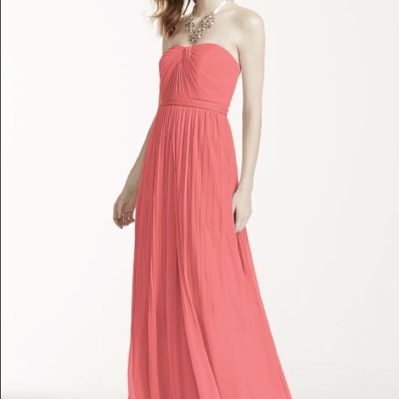 Davids Bridal Versa Convertible Mesh Dress - Coral - Picture 2 of 3